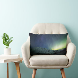 Berg Aurora Borealis & Milky Way Alaska Lumbarkudde