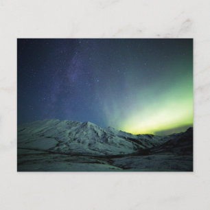 Berg Aurora Borealis & Milky Way Alaska Vykort
