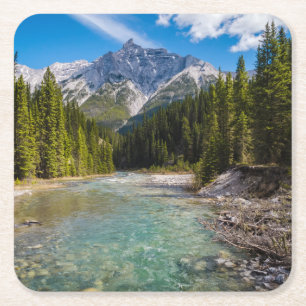 Berg Banff National Park, Canadian Rockies Underlägg Papper Kvadrat