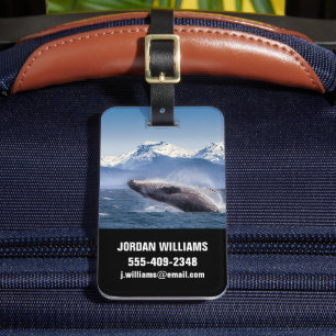Berg Bröstning av Whale Glacier Bay, Alaska Bagagebricka
