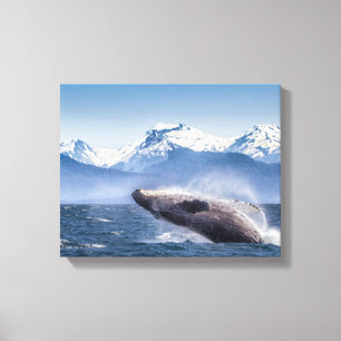 Berg   Bröstning av Whale Glacier Bay, Alaska Canvastryck