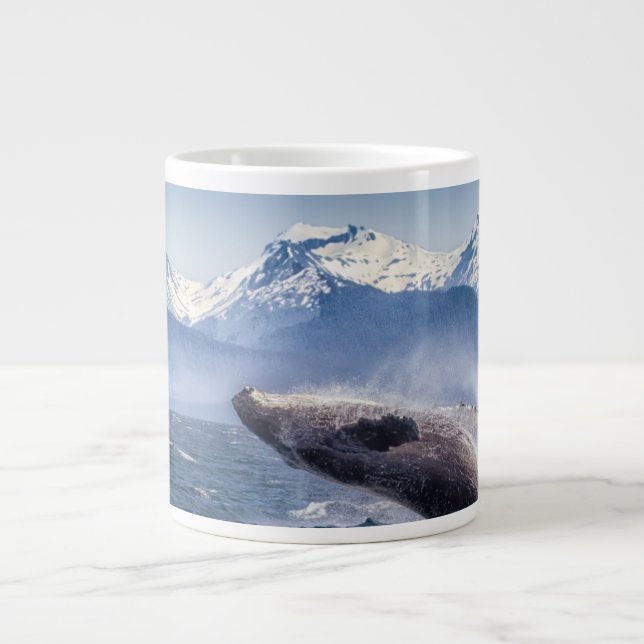 Berg | Bröstning av Whale Glacier Bay, Alaska Jumbo Mugg (Framsidan)