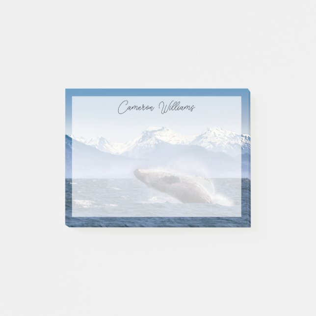 Berg | Bröstning av Whale Glacier Bay, Alaska Post-it Block (Framsida)