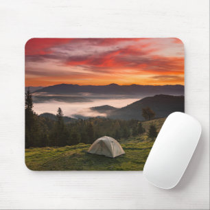 Berg Camping Dimmig soluppgång Musmatta