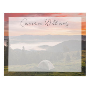 Berg   Camping Foggy Sunrise Anteckningsblock