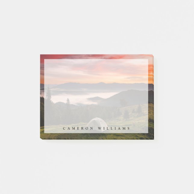 Berg | Camping Foggy Sunrise Post-it Block (Framsida)