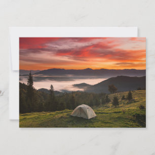 Berg Camping Foggy Sunrise Tack Kort