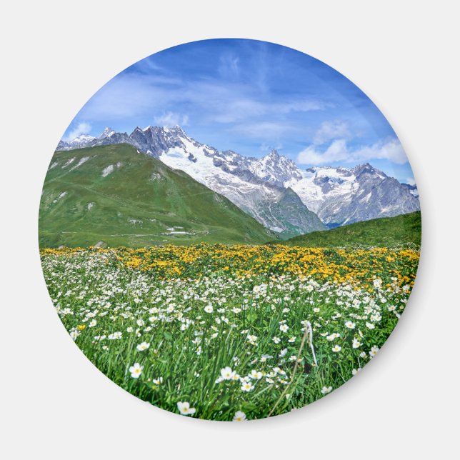Berg | De schweiziska Alpernorna Valley Vår Magnet (Framsidan)