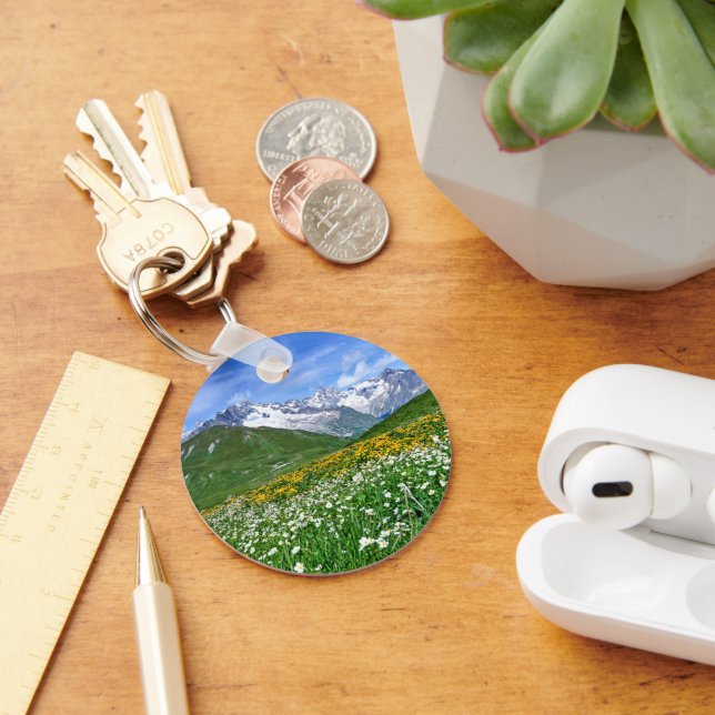 Berg | De schweiziska Alpernorna Valley Vår Nyckelring (Skrivbord)