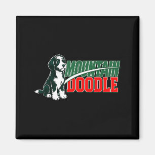 Berg doodle hundälskare vintage retro utomhus magnet