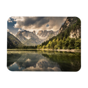 Berg Dürrensee Sjö, Dolomites, Italien Magnet