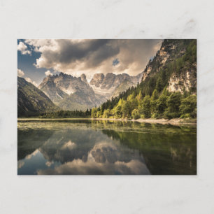 Berg Dürrensee Sjö, Dolomites, Italien Vykort