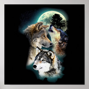 Berg för fantasivargmåne poster