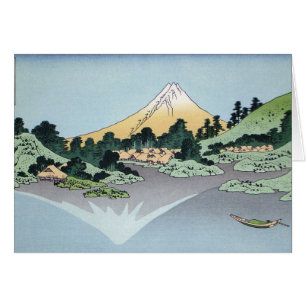 Berg för Hokusai konstmålning Hälsningskort