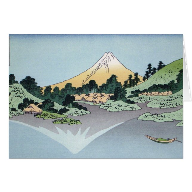 Berg för Hokusai konstmålning Hälsningskort (Framsidan Horizontal)