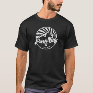 Berg för Park City Utah Retro vintagestad T Shirt