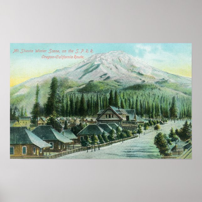 Berg från South Pacific Railroad Poster (Framsidan)