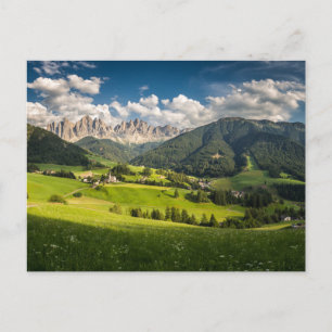 Berg Funes-dalen, Dolomiterna, Italien Vykort