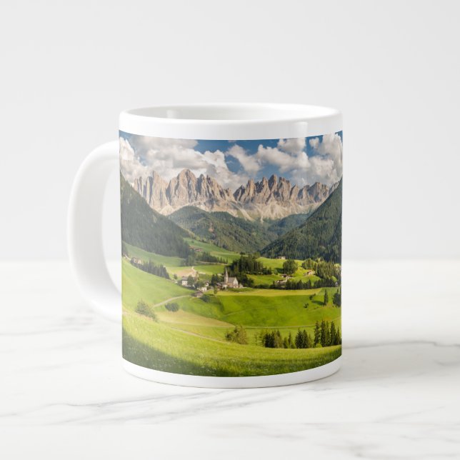 Berg | Funes Valley, Dolomites, Italien Jumbo Mugg (Framsida vänster)