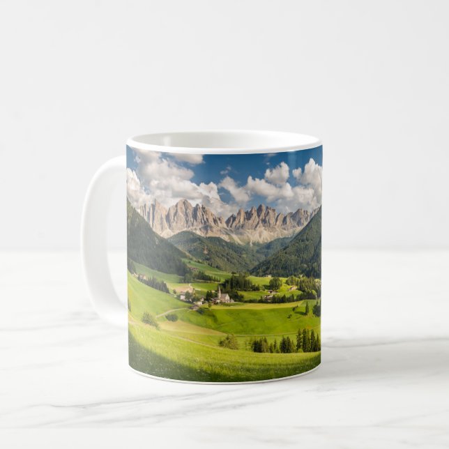 Berg | Funes Valley, Dolomites, Italien Kaffemugg (Framsida vänster)