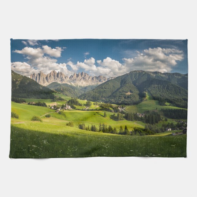 Berg | Funes Valley, Dolomites, Italien Kökshandduk (Horisontell)