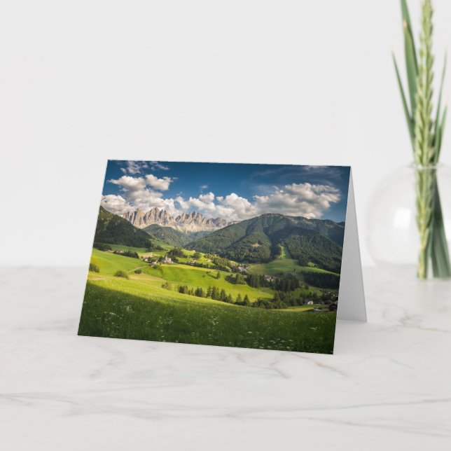 Berg | Funes Valley, Dolomites, Italien Kort (Framsida)