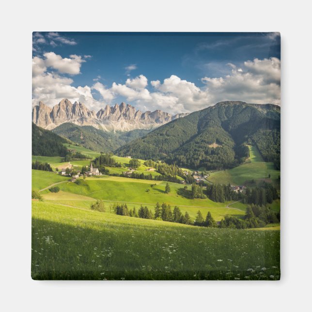 Berg | Funes Valley, Dolomites, Italien Magnet (Framsidan)