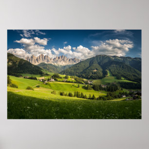 Berg Funes Valley, Dolomites, Italien Poster