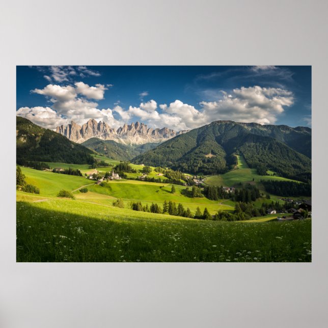 Berg | Funes Valley, Dolomites, Italien Poster (Framsidan)