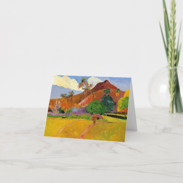 "Berg i det Tahiti" - Paul Gauguin kortet Kort (Framsida)