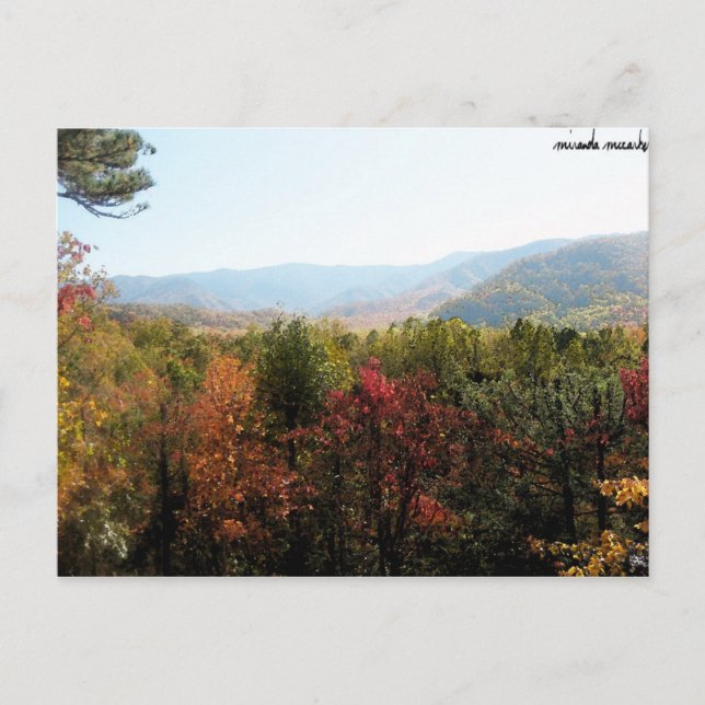 Berg i höstpostkort vykort (Framsida)