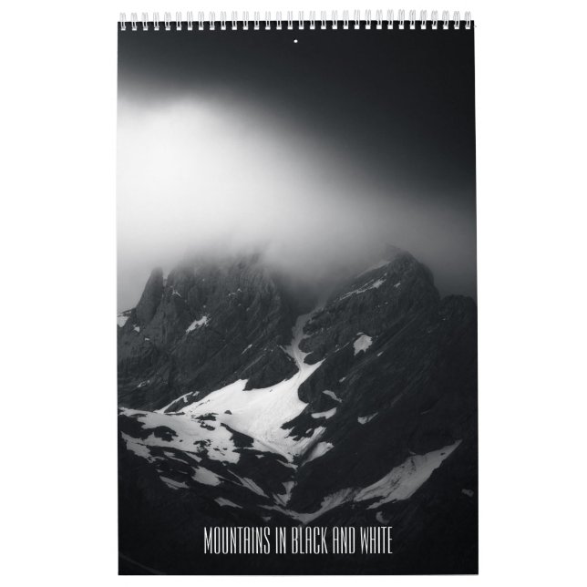 Berg i svartvit v2-fotokalender kalender (Omslag)