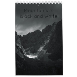 Berg i svartvitt foto-kalender kalender