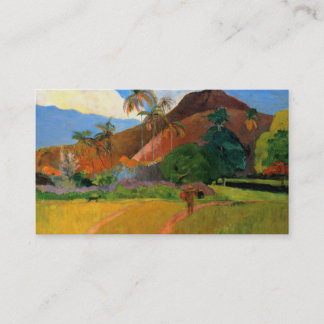 Berg i Tahiti Gauguin som målar varmt färgrikt Visitkort
