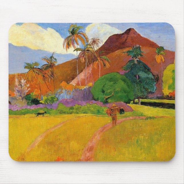 "Berg i Tahiti" - Paul Gauguin Mousepad Musmatta (Framsidan)