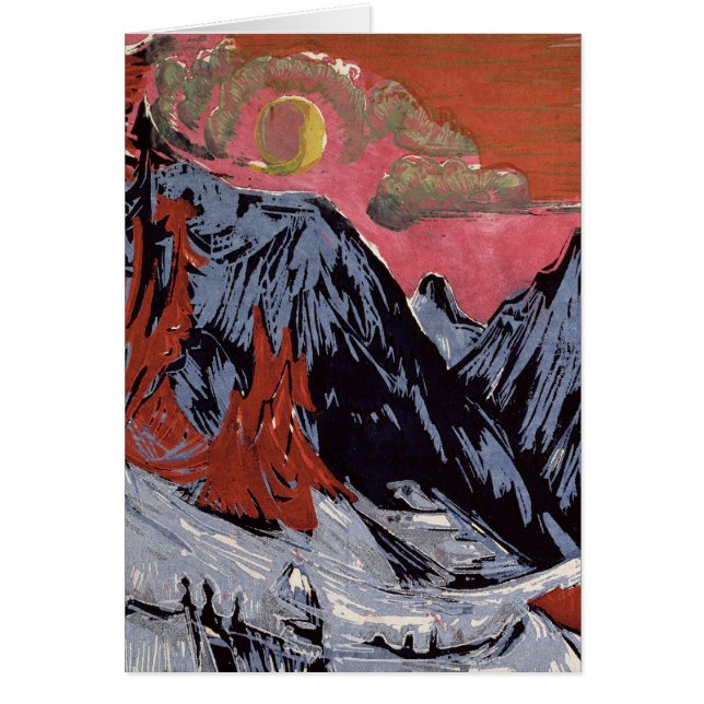 Berg i vintern, 1919 hälsningskort (Framsidan)