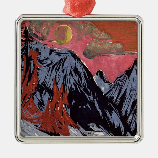 Berg i vintern, 1919 julgransprydnad metall (Framsidan)