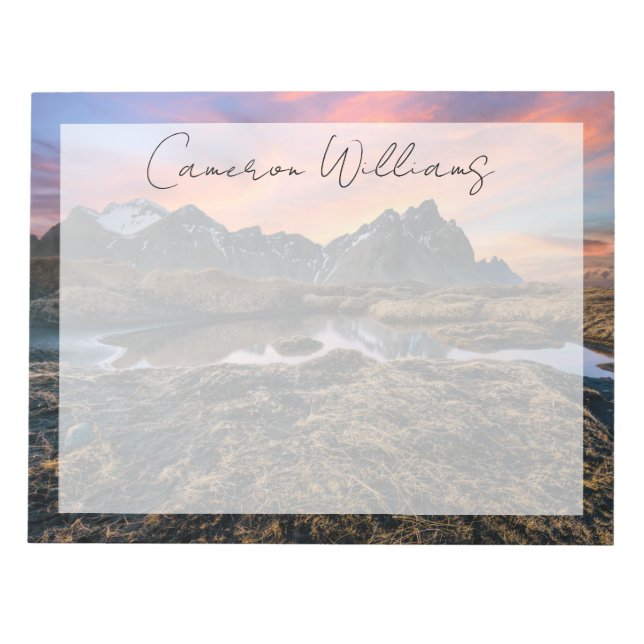 Berg | Islandet Vesturhorn Mountain Anteckningsblock (Framsida)