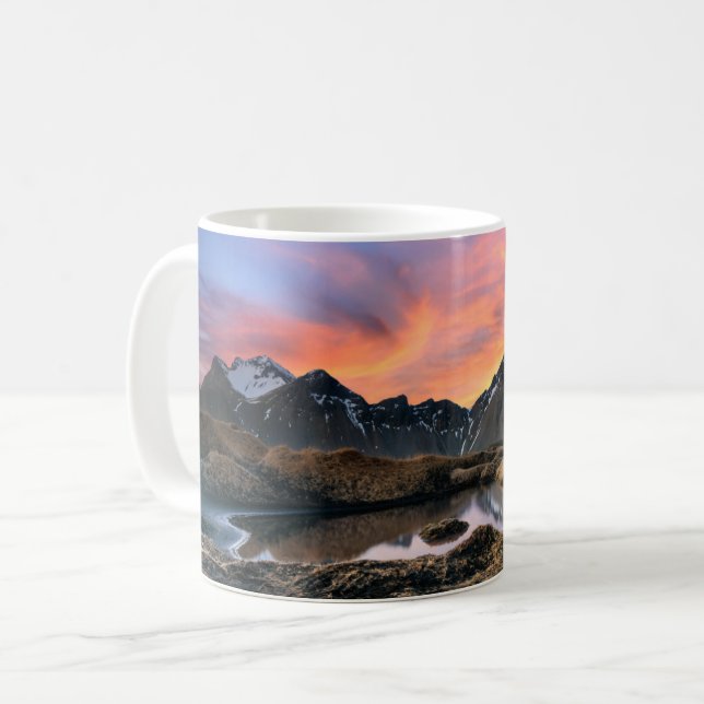 Berg | Islandet Vesturhorn Mountain Kaffemugg (Framsida vänster)