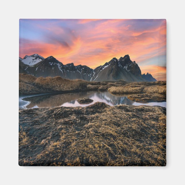 Berg | Islandet Vesturhorn Mountain Magnet (Framsidan)