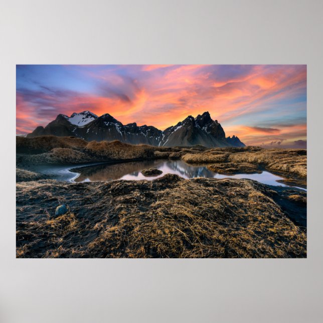 Berg | Islandet Vesturhorn Mountain Poster (Framsidan)
