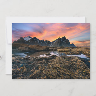 Berg Islandet Vesturhorn Mountain Tack Kort