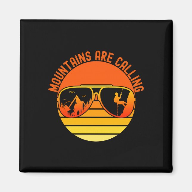 Berg kallar klättrar solglasögon retro magnet (Framsidan)