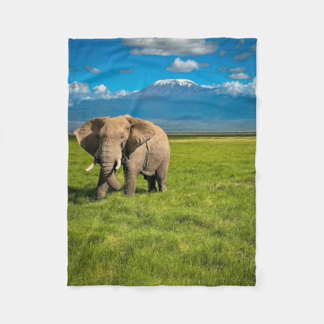 Berg | Kilimanjaro Tanzania, Afrika Fleecefilt (Framsidan)