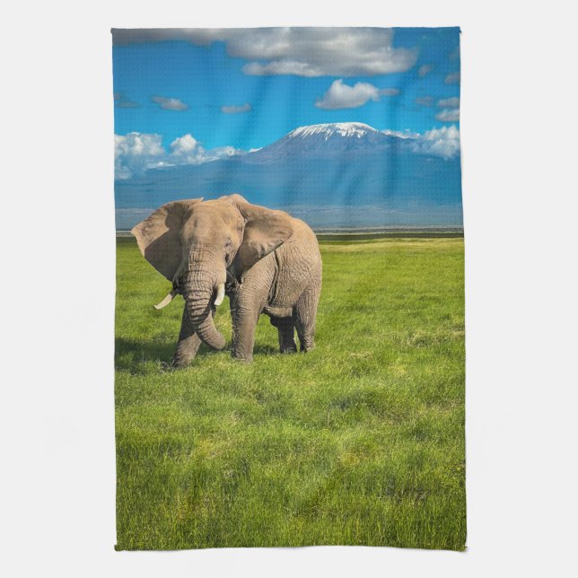 Berg | Kilimanjaro Tanzania, Afrika Kökshandduk (Vertikal)