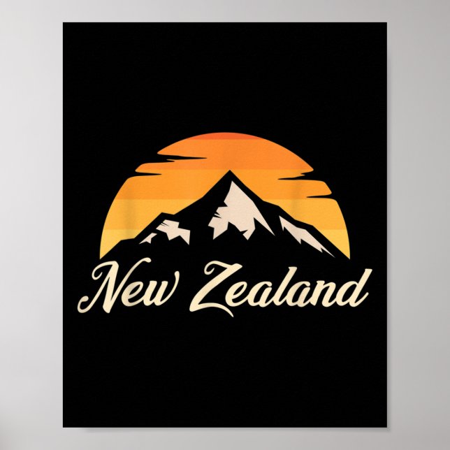 Berg Kiwi Rugby Älskare Present Nya Zeeland  Poster (Framsidan)