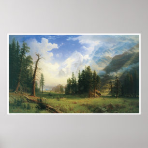 Berg landskap, 1895, Albert Bierstadt Poster