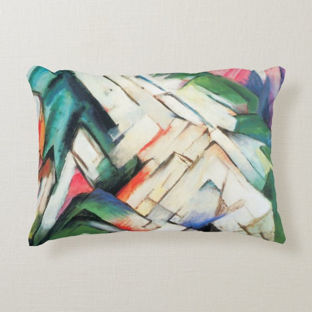 Berg (Landskap) av Franz Marc, Vintage Art Prydnadskudde (Framsidan)