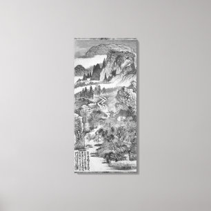 Berg landskap, efter Huang Gongwang 1671 Canvastryck
