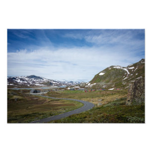 Berg landskap i norgefototryck fototryck